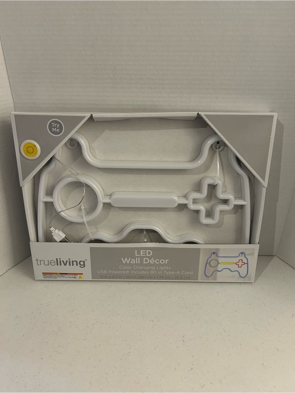 trueliving White LED Wall Décor - Gaming Controller Neon